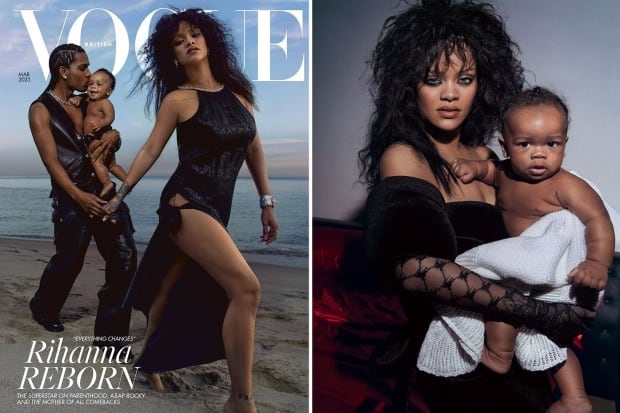 Rihanna se destapa y presenta a su hijo en la portada de British Vogue –  Arte & Medio