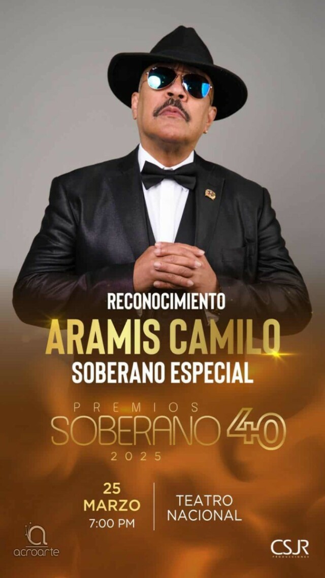 Aramis Camilo recibirá un Soberano Especial en Premios Soberano 2025